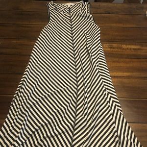 black and white striped dress